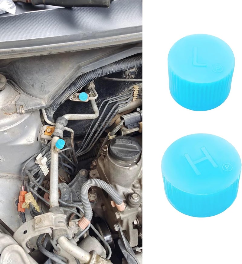 deemars Blue Replacement Valve Caps for Car Air Conditioning, Car Refrigerant Caps, Leakproof R134a AC System Charging Port Dust Cover, Auto High and Low Pressure AC Covers for Most Vehicles (2PCS) - Image 1